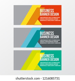 Vector of abstract design templates horizontal banner for web and print