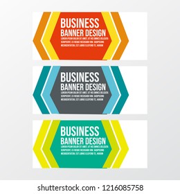 Vector of abstract design templates horizontal banner for web and print