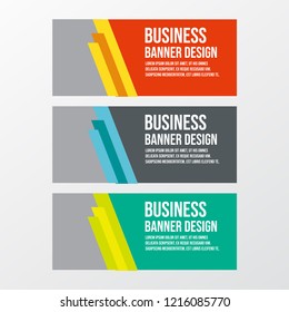 Vector of abstract design templates horizontal banner for web and print