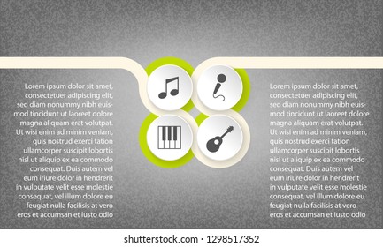 Vector abstract design with topic of music