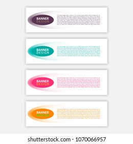Vector abstract design web banner template. Web Design Elements-Header Design. Abstract banner on a gray background. Color transition.Ovals and circles