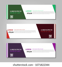 Vector abstract design web banner template.Abstract geometric web banner template on grey background. collection of web banner design template.