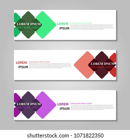 Vector abstract design web banner template.Abstract geometric web banner template on grey background. collection of web banner design template.