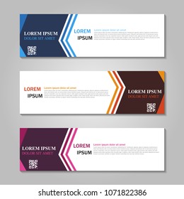 Vector abstract design web banner template.Abstract geometric web banner template on grey background. collection of web banner design template.