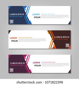 Vector abstract design web banner template.Abstract geometric web banner template on grey background. collection of web banner design template.