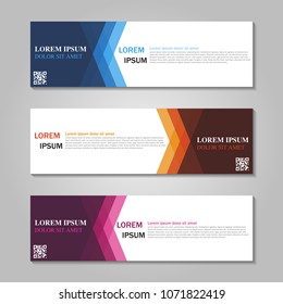 Vector abstract design web banner template.Abstract geometric web banner template on grey background. collection of web banner design template.