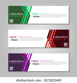 Vector abstract design web banner template.Abstract geometric web banner template on grey background. collection of web banner design template.
