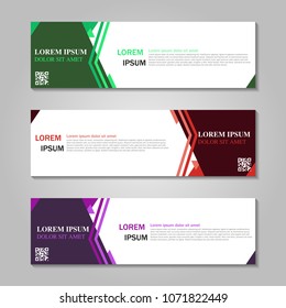 Vector abstract design web banner template.Abstract geometric web banner template on grey background. collection of web banner design template.