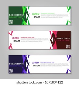 Vector abstract design web banner template. Web Design Elements - Header Design. Abstract geometric web banner template on grey background. collection of web banner design template.