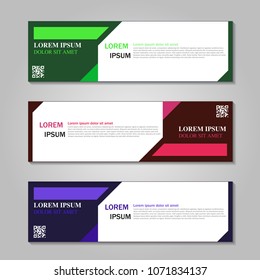 Vector abstract design web banner template. Web Design Elements - Header Design. Abstract geometric web banner template on grey background. collection of web banner design template.