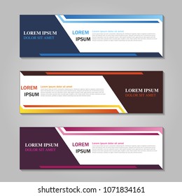 Vector abstract design web banner template. Web Design Elements - Header Design. Abstract geometric web banner template on grey background. collection of web banner design template.