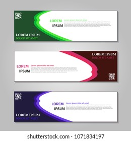 Vector abstract design web banner template. Web Design Elements - Header Design. Abstract geometric web banner template on grey background. collection of web banner design template.