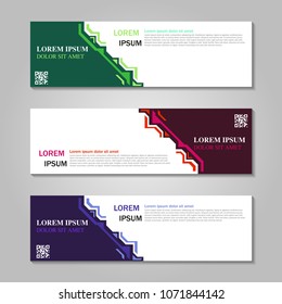 Vector abstract design web banner template. Web Design Elements - Header Design. Abstract geometric web banner template on grey background. collection of web banner design template.