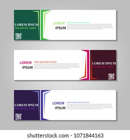 Vector abstract design web banner template. Web Design Elements - Header Design. Abstract geometric web banner template on grey background. collection of web banner design template.