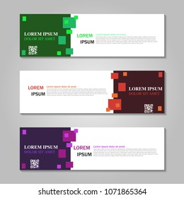 Vector abstract design web banner template. Web Design Elements - Header Design. Abstract geometric web banner template on grey background. collection of web banner design template.