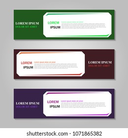 Vector abstract design web banner template. Web Design Elements - Header Design. Abstract geometric web banner template on grey background. collection of web banner design template.
