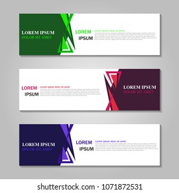Vector abstract design web banner template. Web Design Elements - Header Design. Abstract geometric web banner template on grey background. collection of web banner design template.