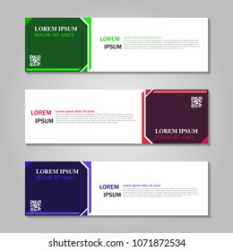 Vector abstract design web banner template. Web Design Elements - Header Design. Abstract geometric web banner template on grey background. collection of web banner design template.