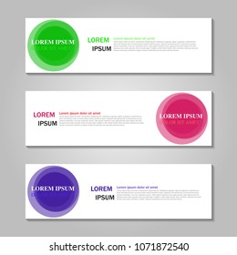 Vector abstract design web banner template. Web Design Elements - Header Design. Abstract geometric web banner template on grey background. collection of web banner design template.