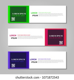 Vector abstract design web banner template. Web Design Elements - Header Design. Abstract geometric web banner template on grey background. collection of web banner design template.