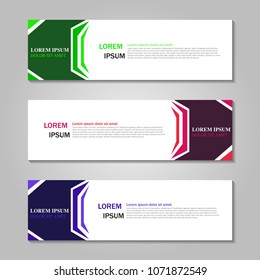 Vector abstract design web banner template. Web Design Elements - Header Design. Abstract geometric web banner template on grey background. collection of web banner design template.