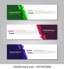 Vector abstract design web banner template. Web Design Elements - Header Design. Abstract geometric web banner template on grey background. collection of web banner design template.