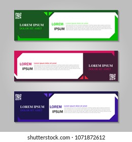 Vector abstract design web banner template. Web Design Elements - Header Design. Abstract geometric web banner template on grey background. collection of web banner design template.