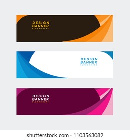 Vector abstract design web banner template. collection of web banner design