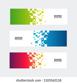 Vector abstract design web banner template. collection of web banner design