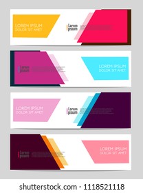 Vector abstract design web banner template. Event banner template. Abstract geometric web banner template on grey background. Web Design Elements - Header Design. 