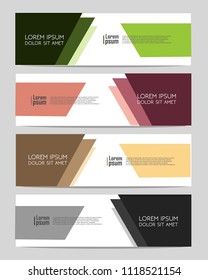 Vector abstract design web banner template. Event banner template. Abstract geometric web banner template on grey background. Web Design Elements - Header Design. 