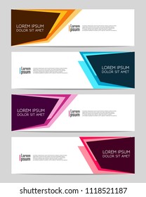 Vector abstract design web banner template. Event banner template. Abstract geometric web banner template on grey background. Web Design Elements - Header Design. 