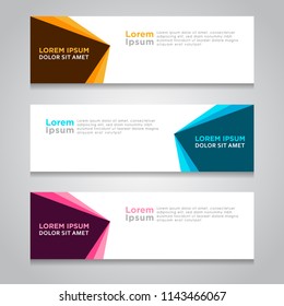 Vector abstract design web banner template. Web Design Elements - Header Design. Abstract geometric web banner template on grey background. collection of web banner design template.