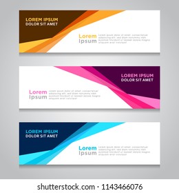Vector abstract design web banner template. Web Design Elements - Header Design. Abstract geometric web banner template on grey background. collection of web banner design template.