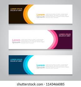 Vector abstract design web banner template. Web Design Elements - Header Design. Abstract geometric web banner template on grey background. collection of web banner design template.