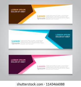 Vector abstract design web banner template. Web Design Elements - Header Design. Abstract geometric web banner template on grey background. collection of web banner design template.