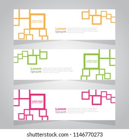 Vector abstract design web banner template. Web Design Elements - Header Design. Abstract geometric web banner template on grey background. collection of web banner design template.