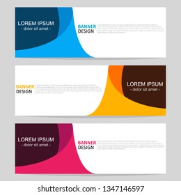 Vector abstract design web banner template. Collection of web banner template. Modern template design for web.