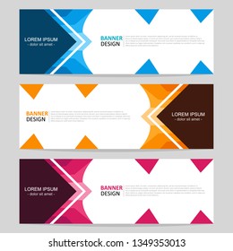 Vector abstract design web banner template. Abstract geometric design banner web template. Collection of web banner template. Modern template design for web.