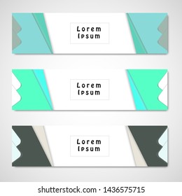 Vector abstract design web banner template. Abstract geometric design banner web template. Collection of web banner template. Modern template design for web. 3D Banner design.
