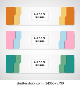 Vector abstract design web banner template. Abstract geometric design banner web template. Collection of web banner template. Modern template design for web. 3D Banner design.