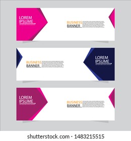 Vector abstract design web banner template. Web Design Elements - Header Design. Abstract geometric web banner template on grey background. collection of web banner design template.