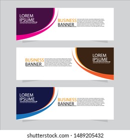 Vector abstract design web banner template. Web Design Elements - Header Design. Abstract curve web banner background.Modern banner.