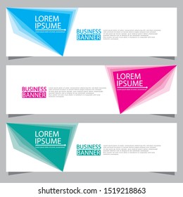 Vector abstract design web banner template. Web Design Elements - Header Design. Abstract geometric web banner template on grey background.Modern banner.