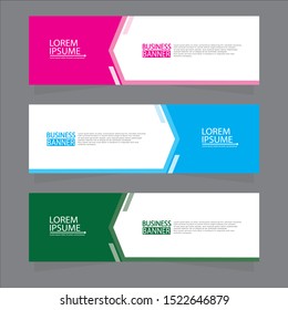Vector abstract design web banner template. Web Design Elements - Header Design. Abstract geometric web banner template on grey background.Modern banner.