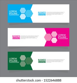 Vector abstract design web banner template. Web Design Elements - Header Design. Abstract geometric web banner template on grey background.Modern banner.
