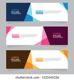 Vector abstract design web banner template. Web Design Elements - Header Design. Abstract geometric web banner template on grey background.Modern banner.
