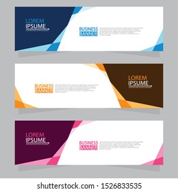 Vector abstract design web banner template. Web Design Elements - Header Design. Abstract geometric web banner template on grey background.Modern banner.
