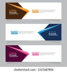 Vector abstract design web banner template. Web Design Elements - Header Design. Abstract geometric web banner template on grey background.Modern banner.