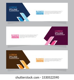 Vector abstract design web banner template. Web Design Elements - Header Design. Abstract geometric web banner template on grey background.Modern banner.